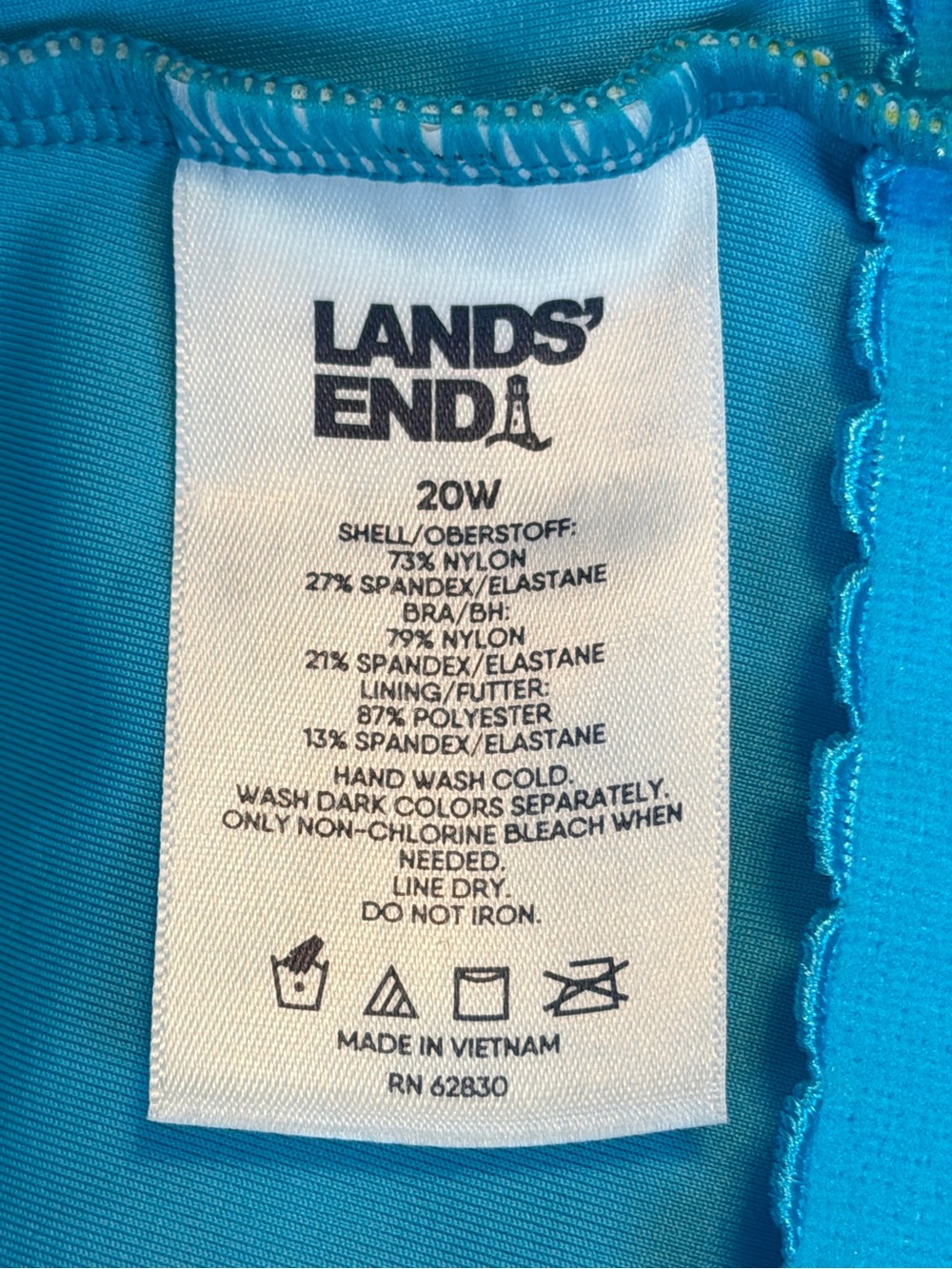 Lands’ End Floral One Piece Swimsuit Colorful Plus Size 20W - Picture 4 of 5